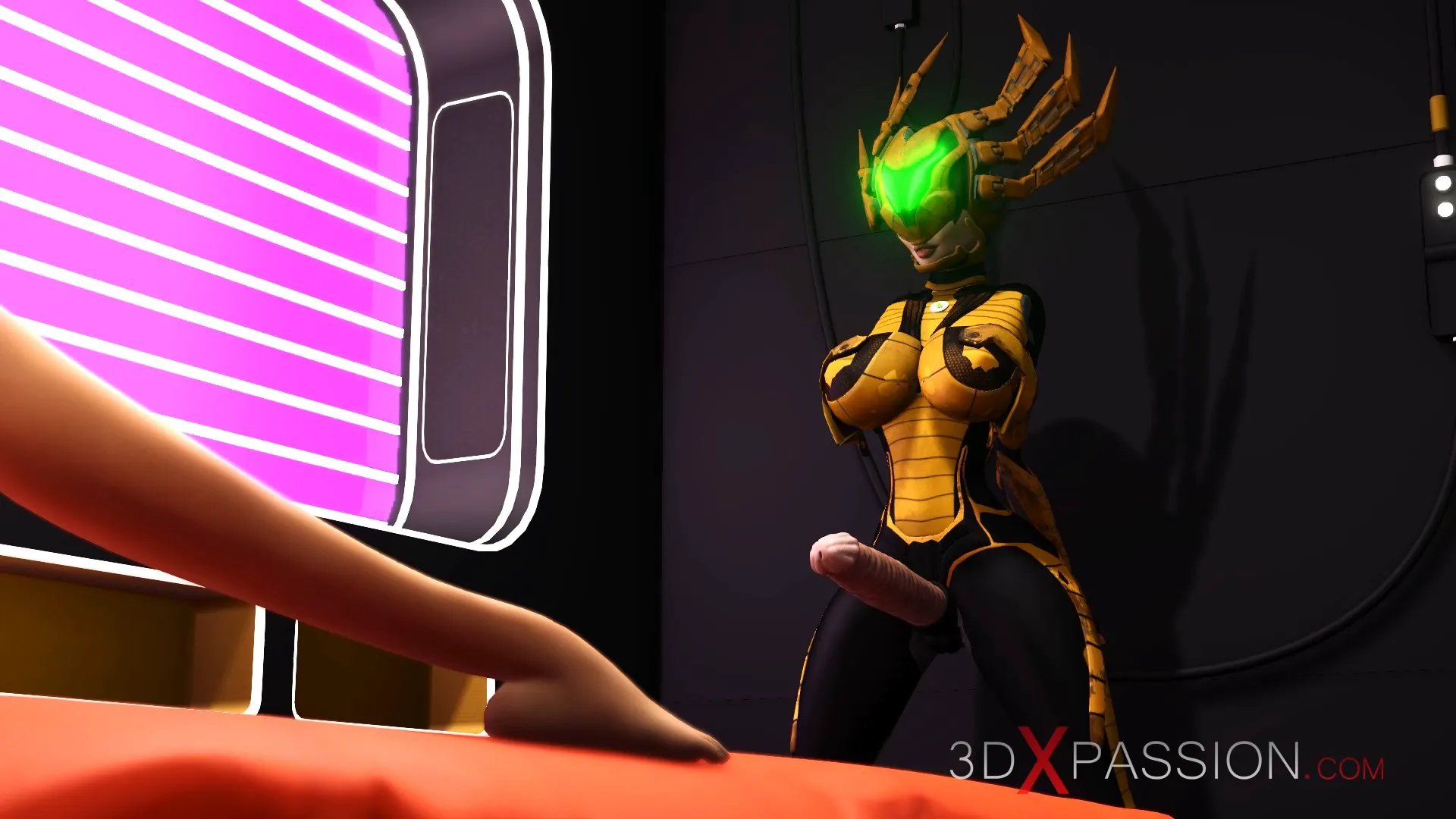 3d dickgirl android sci-fi bedroom